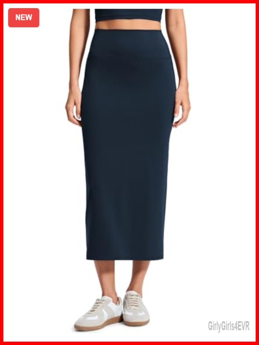 High Waisted Butterlift Maxi Pencil Skirt Slit